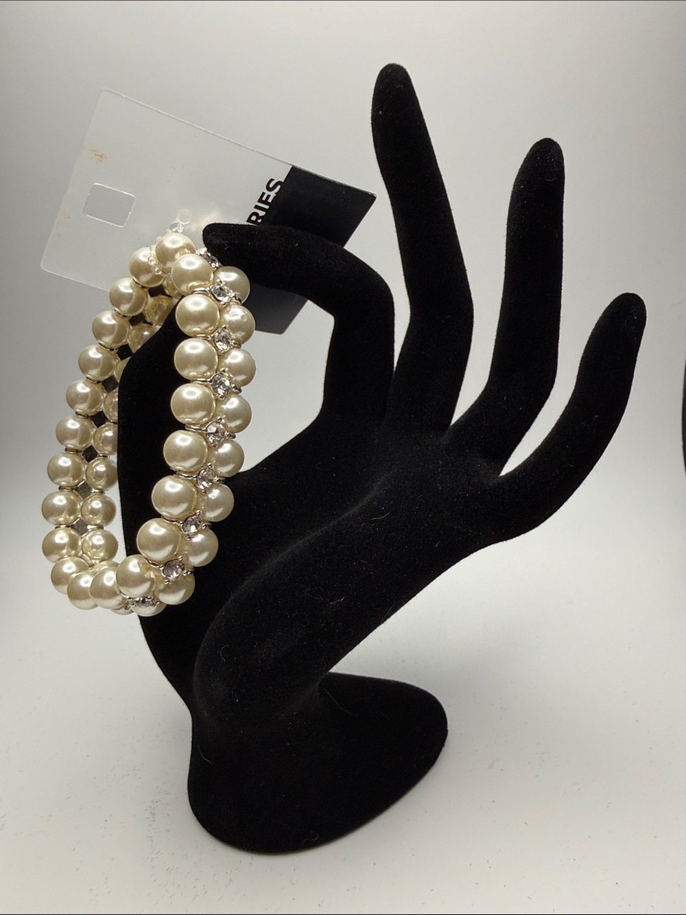 Accessorize Pearl Stretch Bracelet in Ivory with Silver Accents